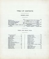 Table of Contents, Green Lake County 1923